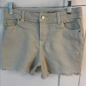 Girls Pale Key Lime Denim Shorts